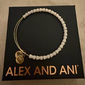 ⭐️ Alex and Ani: Ivory Beaded Bracelet with Gold Charms